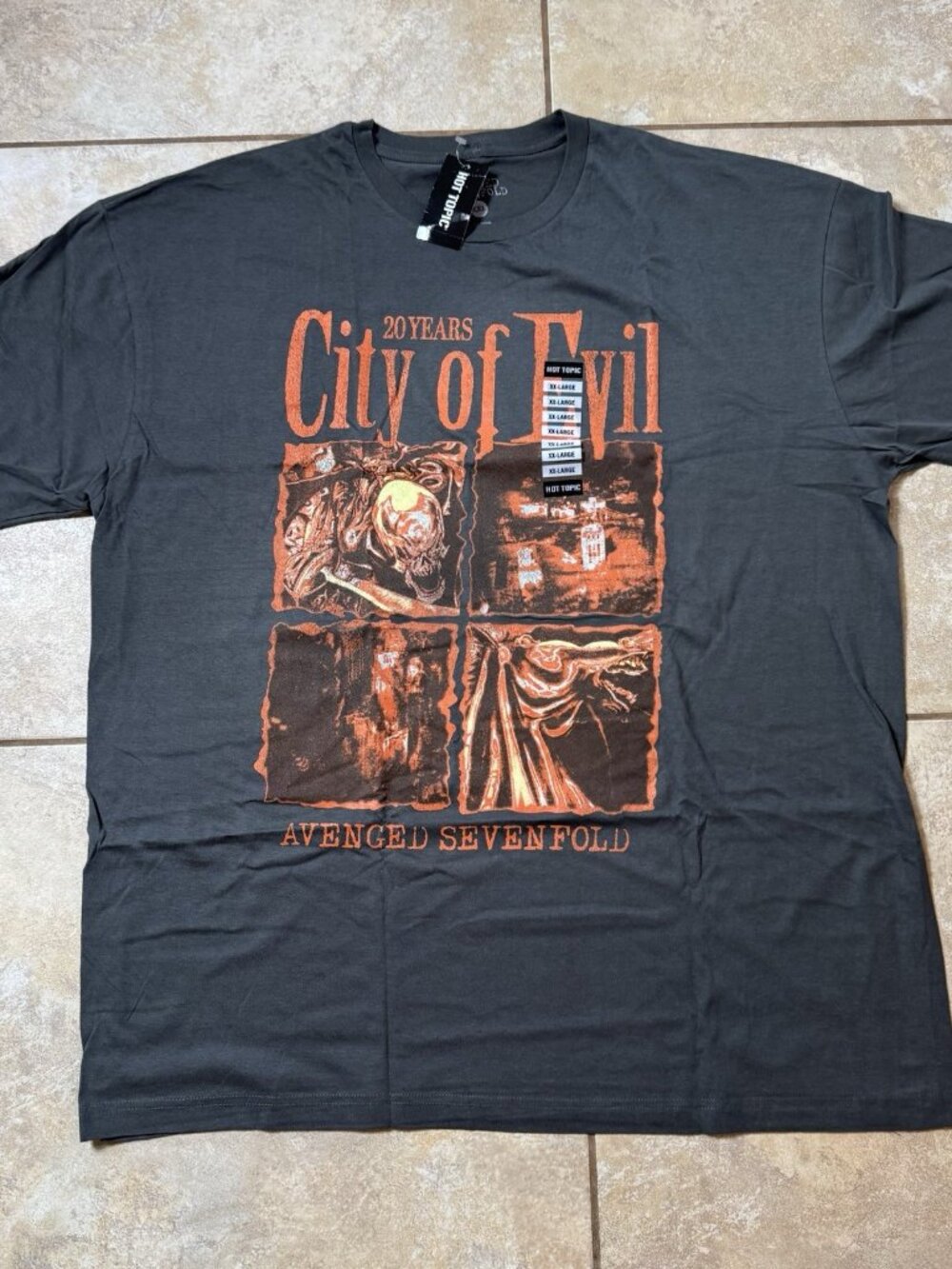 Avenged Sevenfold City Of Evil 20th Anniversary Two-Sided T-Shirt Size 2XL New